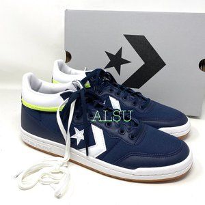 Converse Fastbreak Pro Mid Leather Sneakers Canvas Blue Men's Size 167609C